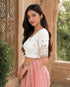 White Lycra Readymade Embroidered Blouse For Women
