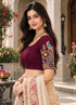 Maroon Lycra Readymade Embroidered Blouse For Women