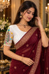 White Lycra Readymade Embroidered Blouse For Women