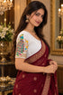 White Lycra Readymade Embroidered Blouse For Women