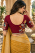 Maroon Lycra Readymade Embroidered Blouse For Women