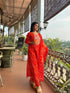Pure Cambric Cotton Jaipuri Printed & Embroidered Kurta Set With Dupatta