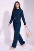 Teal Blue Lycra Solid Oversized Strachable Coords Set