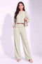 OffWhite Lycra Solid Oversized Strachable Coords Set