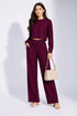 Wine Lycra Solid Oversized Strachable Coords Set