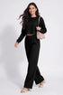 Black Lycra Solid Oversized Strachable Coords Set