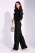 Black Lycra Solid Oversized Strachable Coords Set