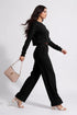 Black Lycra Solid Oversized Strachable Coords Set
