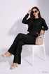 Black Lycra Solid Oversized Strachable Coords Set