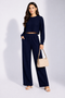 Blue Lycra Solid Oversized Strachable Coords Set