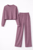 Pink Lycra Solid Oversized Strachable Coords Set