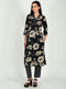 Black Cotton Blend  Floral Block Printed Kurta & Pant With Dupatta