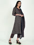 Navy Blue & Wine Cotton Blend Floral Block Printed Kurta & Pant With Dupatta