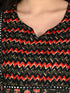 Black & Red Cotton Blend Floral Block Printed Kurta & Pant With Dupatta