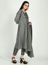Grey & Black Cotton Blend Floral Block Printed Kurta & Pant With Dupatta