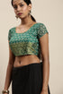 Green Cotton Silk  Printed Traditional  Saree With Blouse Piece