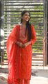 Pure Cambric Cotton Jaipuri Printed & Embroidered Kurta Set With Dupatta