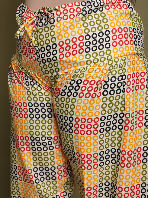 Peach Cotton Blend Printed Plus Size Ready to Wear Patiala Salwar Suit