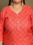 Peach Cotton Blend Printed Plus Size Ready to Wear Patiala Salwar Suit