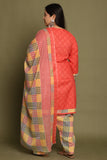 Peach Cotton Blend Printed Ready to Wear Patiala Salwar Suit