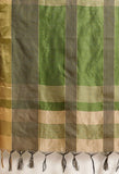 Parrot Green And Beige Cotton Silk  Printed Traditional  Saree With Blouse Piece