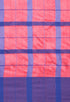 Magenta And Blue Cotton Checks Printed Traditional  Saree With Blouse Piece