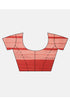 Beige And Red Cotton Checks Printed Traditional  Saree With Blouse Piece