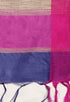 Blue Cotton Striped Printed Traditional  Saree With Blouse Piece
