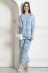 Sky blue & White Pure Cotton Tie-Die Printed Co-ords