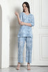 Sky blue & White Pure Cotton Tie-Die Printed Co-ords