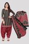 Green Cotton Blend Printed Unstitched Salwar Suit Material