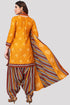 Yellow Cotton Blend Printed Unstitched Salwar Suit Material