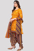 Yellow Cotton Blend Printed Unstitched Salwar Suit Material