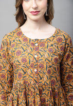 Load image into Gallery viewer, Mustard Pure Cambric Cotton Gown
