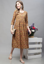 Load image into Gallery viewer, Mustard Pure Cambric Cotton Gown