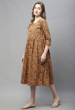 Load image into Gallery viewer, Mustard Pure Cambric Cotton Gown
