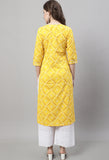 Yellow Pure Cambric Cotton Kurti