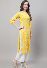 Load image into Gallery viewer, Yellow Pure Cambric Cotton Kurti