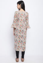 Load image into Gallery viewer, White Pure Cambric Cotton Jaipuri Printed Kurti
