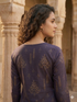 Violet Pure Cotton Jaipuri Floral Printed Kurti