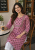 Pink Pure Cotton Floral Printed Kurti
