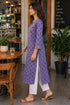 Lavender Pure Cotton Floral Printed Kurti