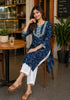 Blue Pure Cotton Floral Printed Kurti