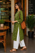 Mahendi Green Pure Cotton Floral Printed Kurti