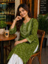 Mahendi Green Pure Cotton Floral Printed Kurti