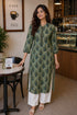 Green Pure Cotton Floral Printed Kurti