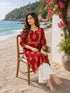 Maroon Pure Cotton Floral Printed Kurti