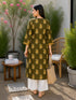 Mahendi Green Pure Cotton Floral Printed Kurti