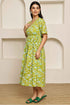 Garden Escape Green Jaipuri Printed Western Dress