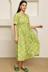 Garden Escape Green Jaipuri Printed Western Dress